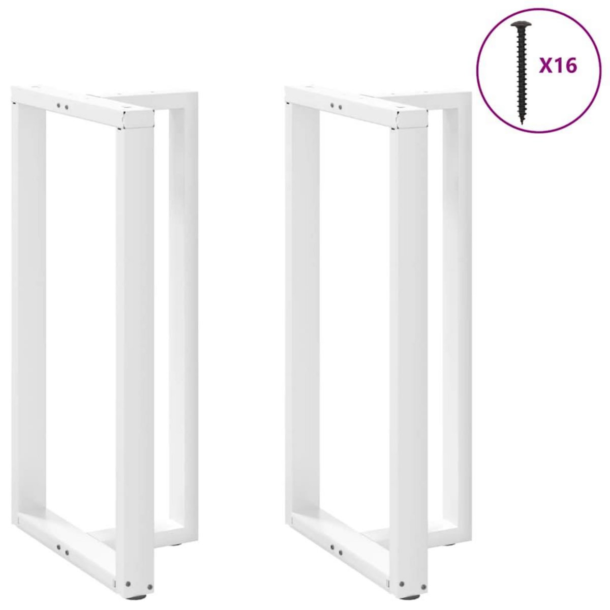 VIDAXL Pieds de table de bar forme de T 2 pcs blanc 60x35x(110-111) cm