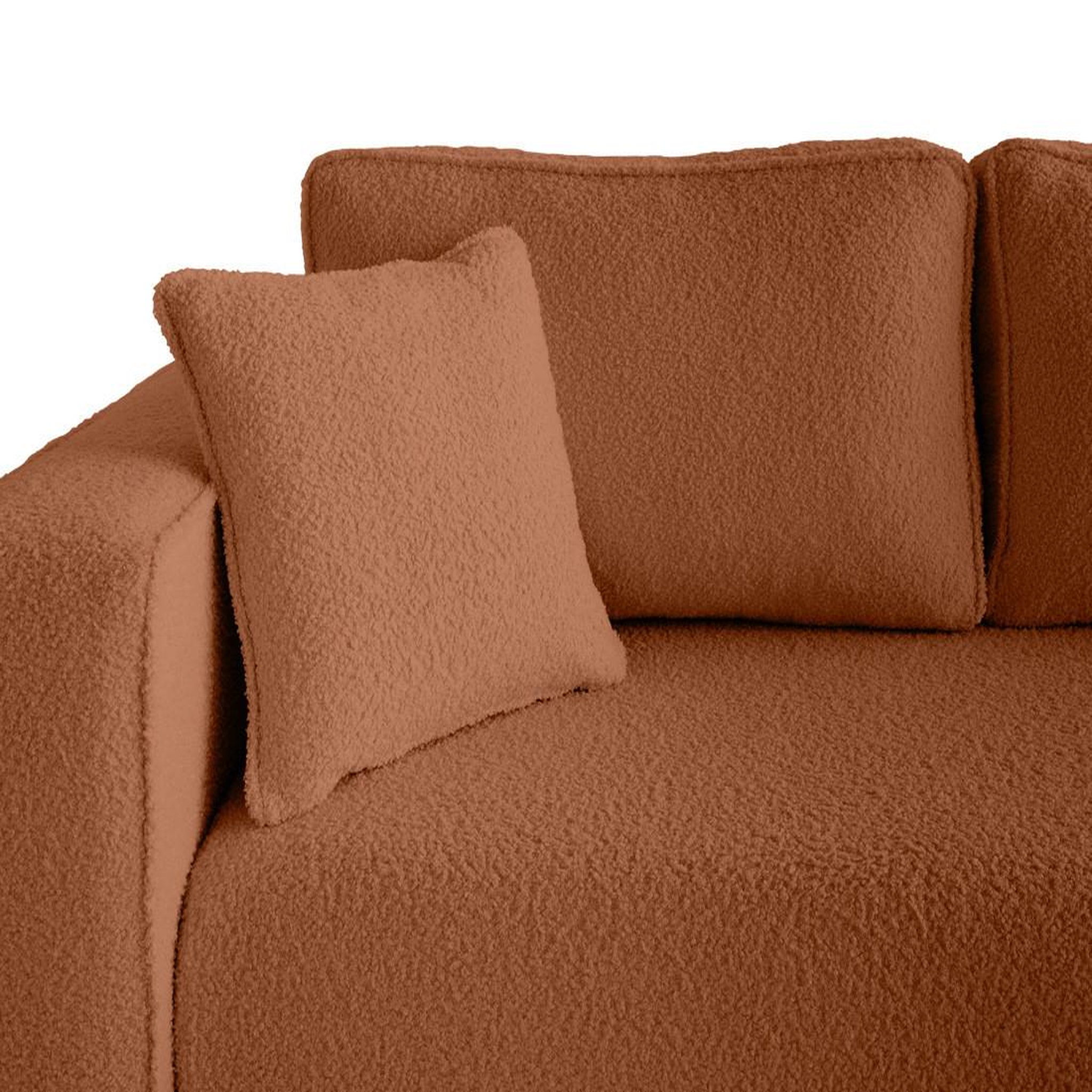 Voir la diapositive 6 : BEST MOBILIER Topaze - canapé d'angle déhoussable réversible 4 places en tissu bouclette