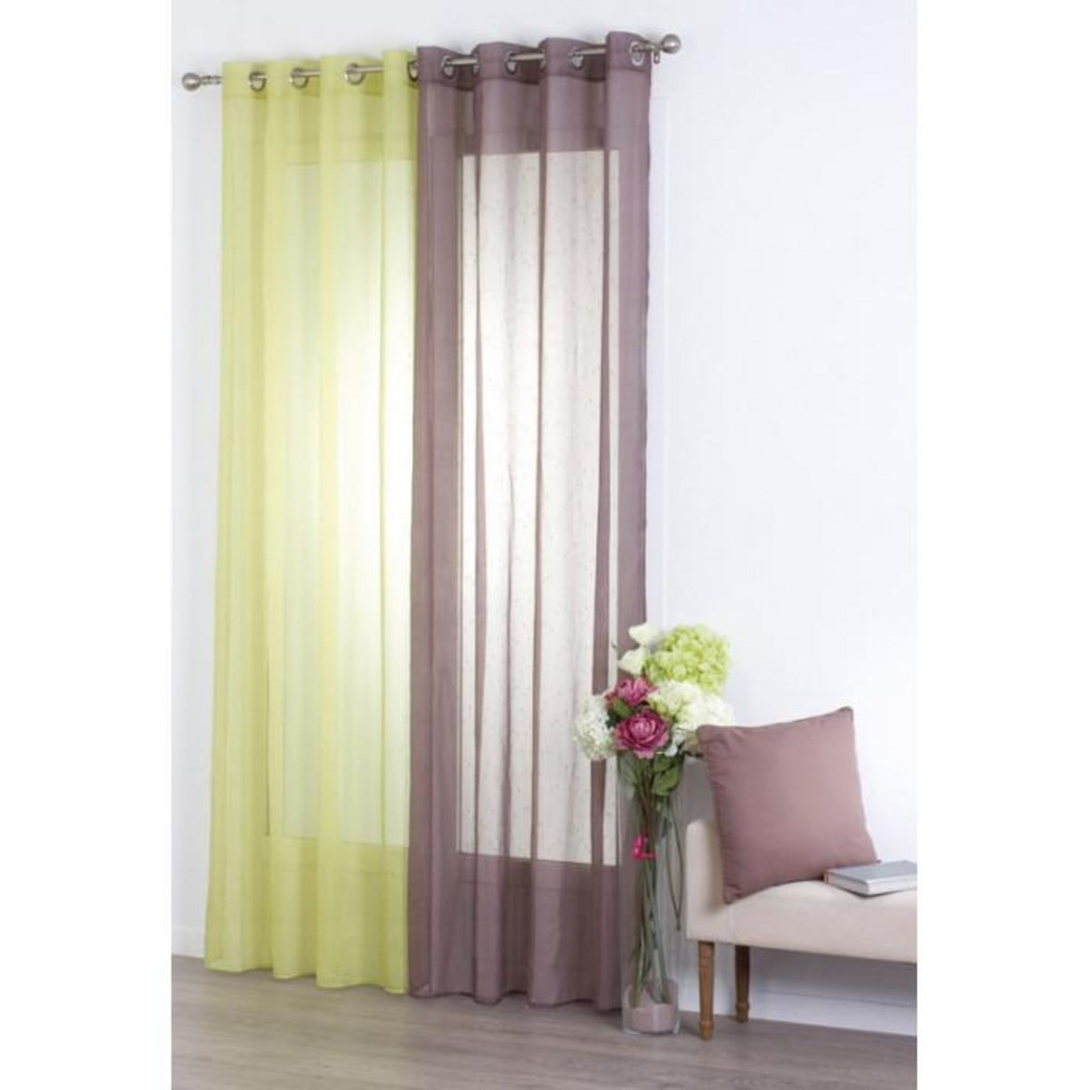 Paris Prix Voilage  Rayure  140x240cm Taupe