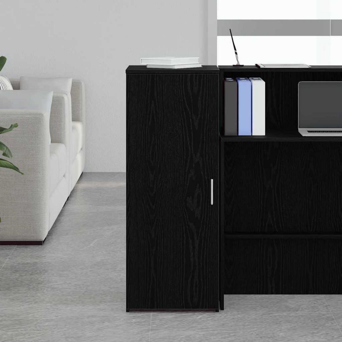 VIDAXL Armoire de rangement noir 40x45x103,5 cm bois d'ingenierie