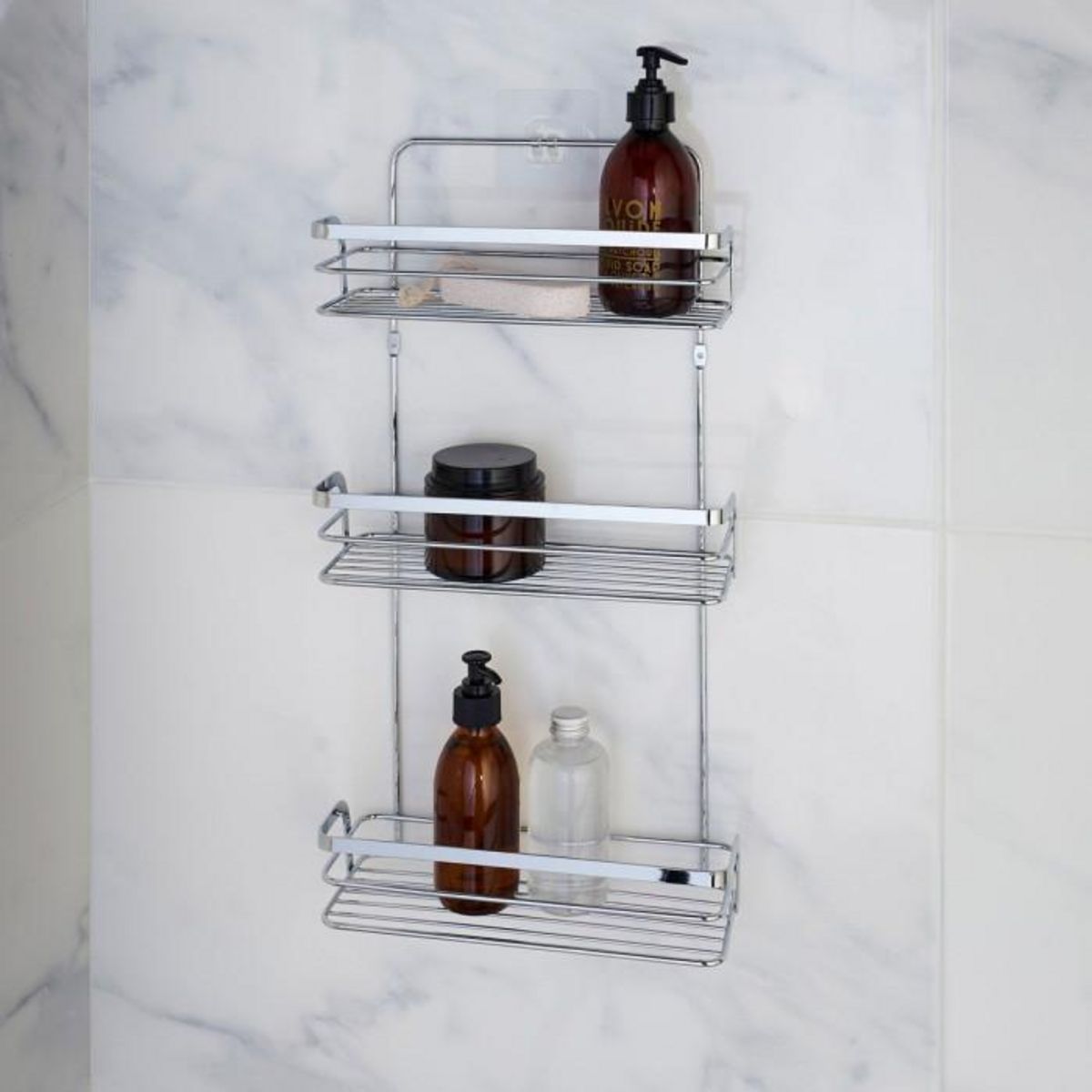 Paris Prix Serviteur de Douche 3 Niveaux  Filaire Premium  49cm Chrome