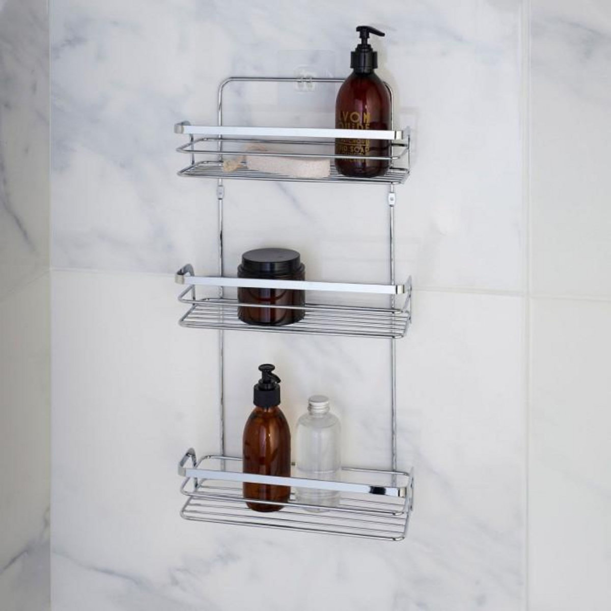 Paris Prix Serviteur de Douche 3 Niveaux  Filaire Premium  49cm Chrome