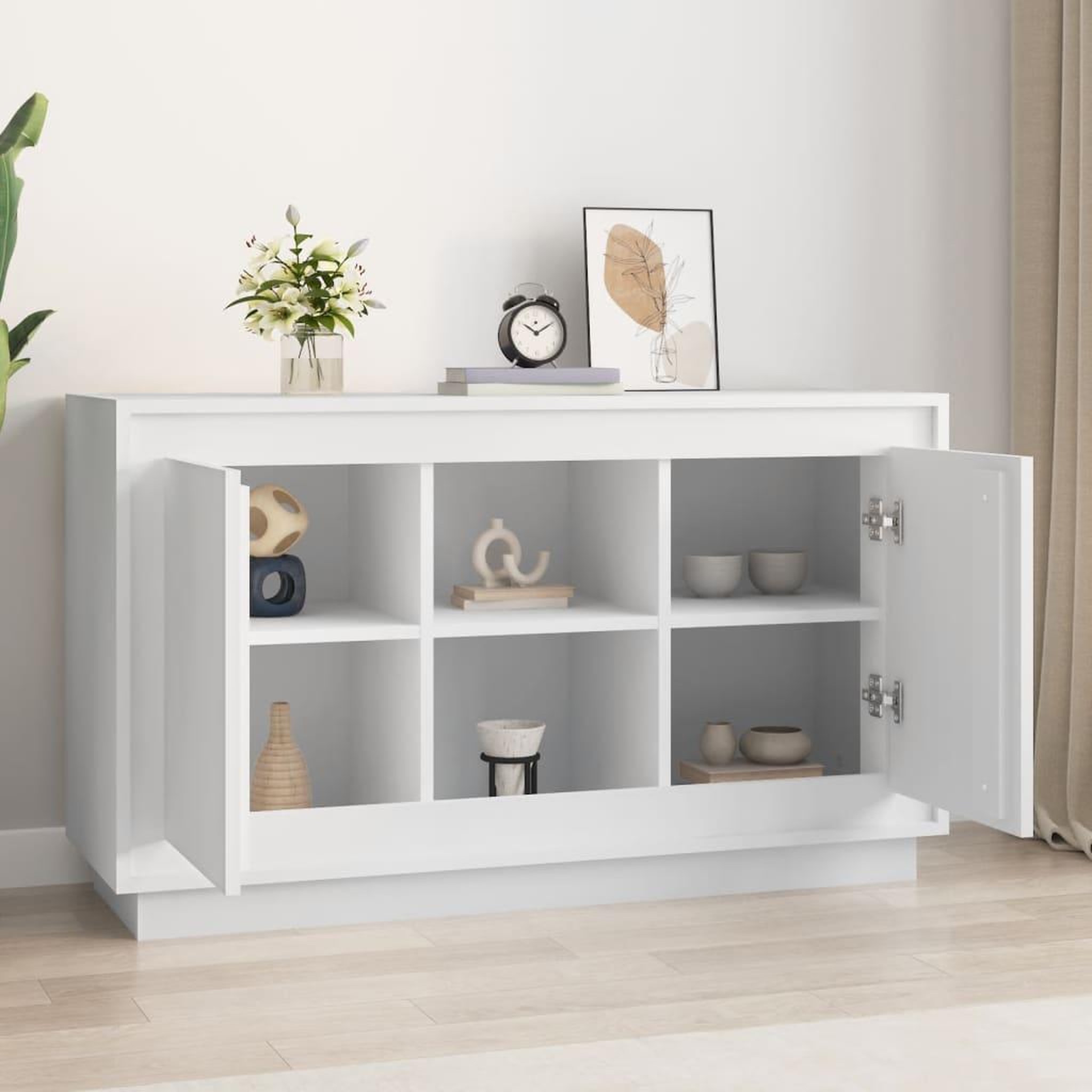 Voir la diapositive 3 : VIDAXL Buffet blanc 102x35x60 cm bois d'ingenierie