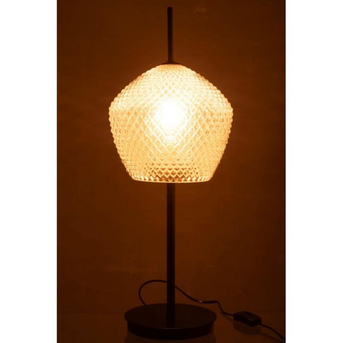 Paris Prix Lampe à Poser en Verre Design  Jenna  60cm Blanc
