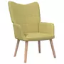 VIDAXL Chaise de relaxation avec tabouret Vert Tissu