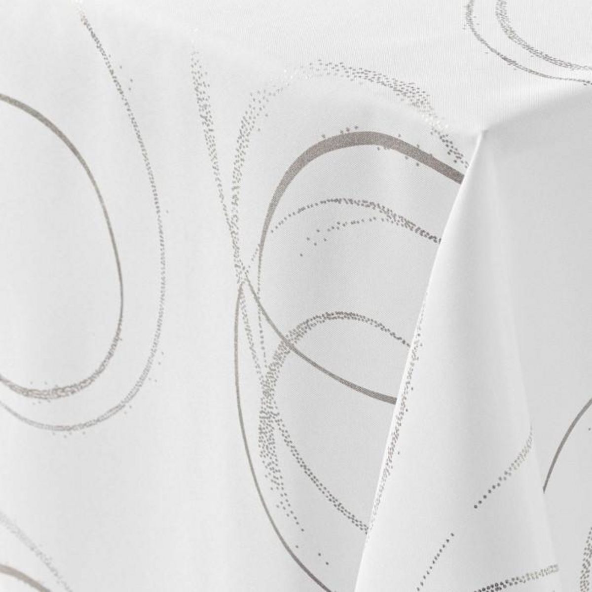 Paris Prix Nappe Imprimé Métallisé  Bully  150x300cm Blanc