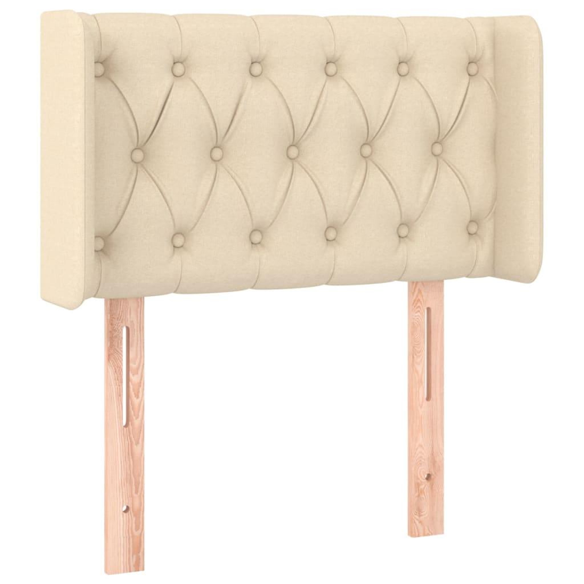 Voir la diapositive 2 : VIDAXL Tete de lit avec oreilles Creme 83x16x78/88 cm Tissu