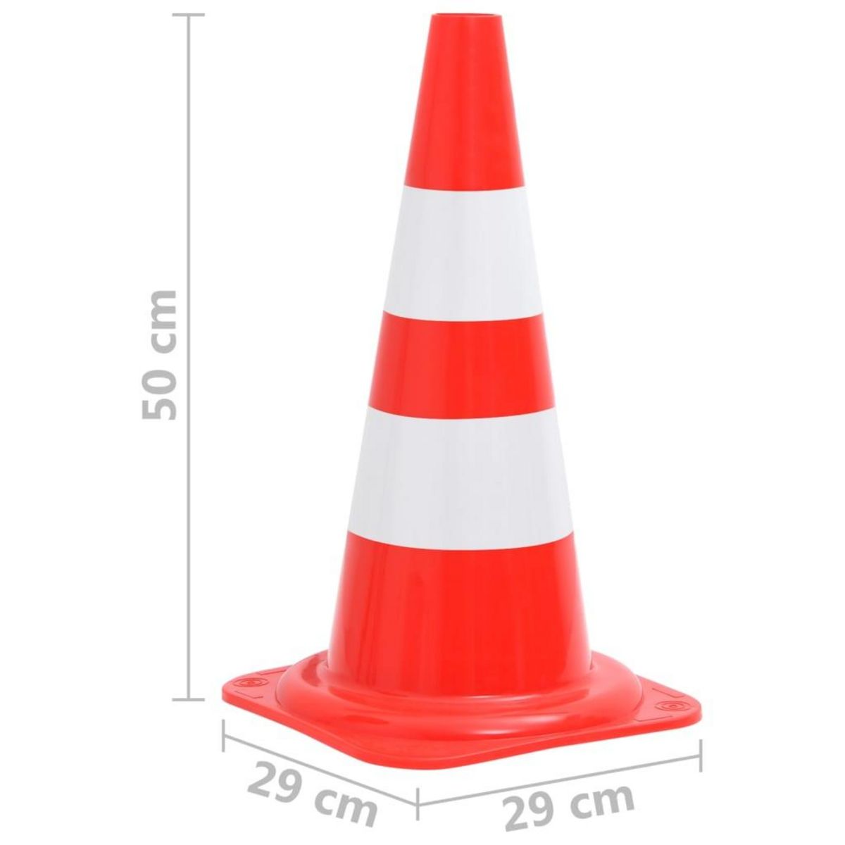 VIDAXL Cones de signalisation reflechissants 4 pcs Rouge et blanc 50cm