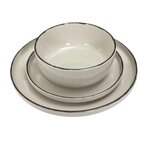 The Home Deco Factory Service vaiselle 12 pièces AU GRES DU TEMPS. Coloris disponibles : Vert, Beige, Bleu