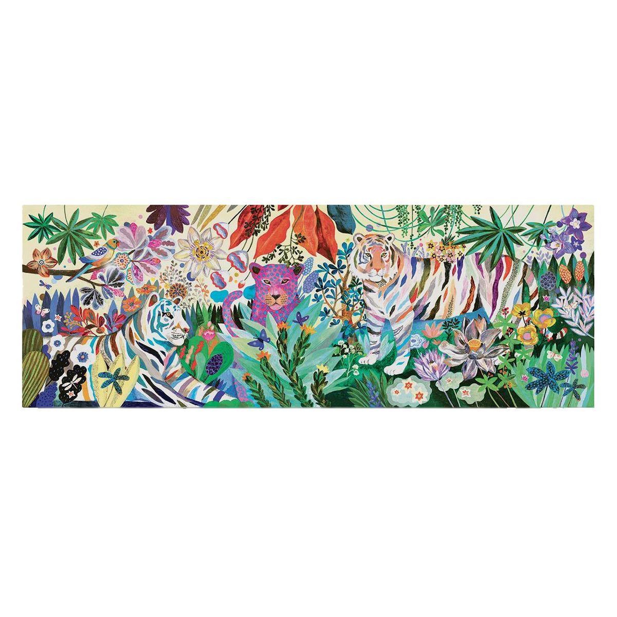 Voir la diapositive 2 : Djeco Puzzle 1000 pièces Rainbow Tigers – Djeco – Galerie – Dès 9 ans – Adulte & Enfant
