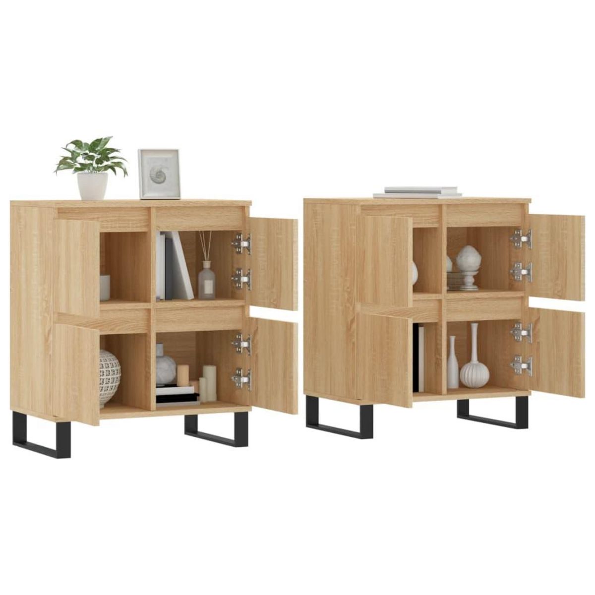 VIDAXL Buffets 2 pcs chene sonoma bois d'ingenierie