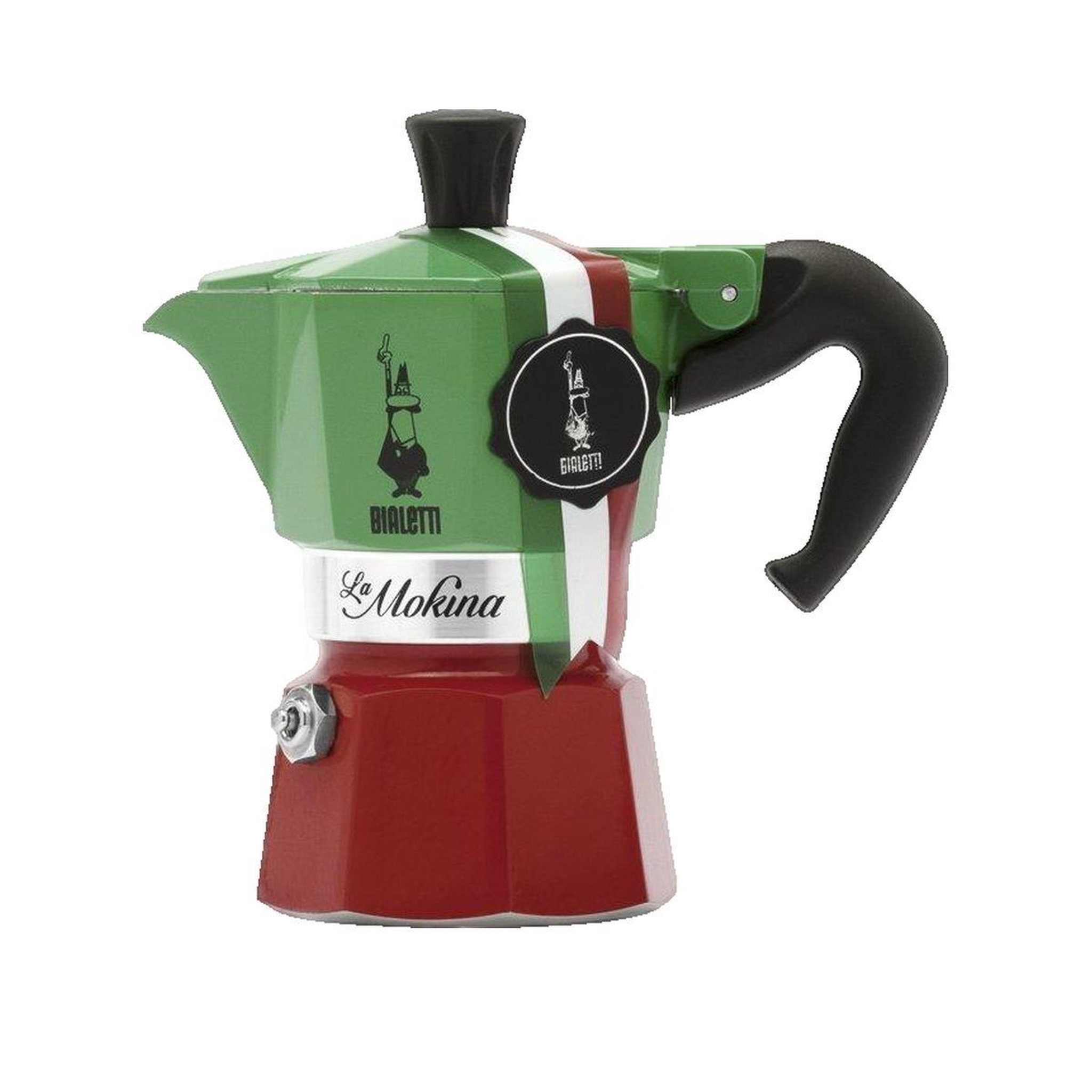 Voir la diapositive 2 : BIALETTI Cafetière Bialetti La Mokina Italia Tricolore Rouge et Vert