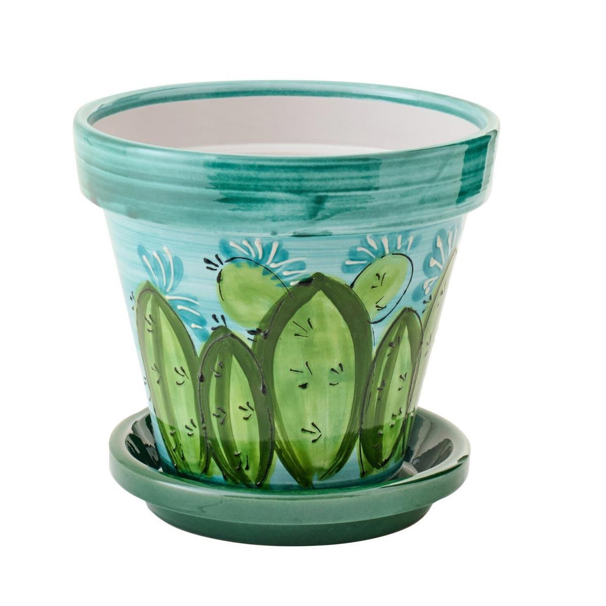 J-LINE Cache-pot avec soucoupe  thurman  27cm multicolore