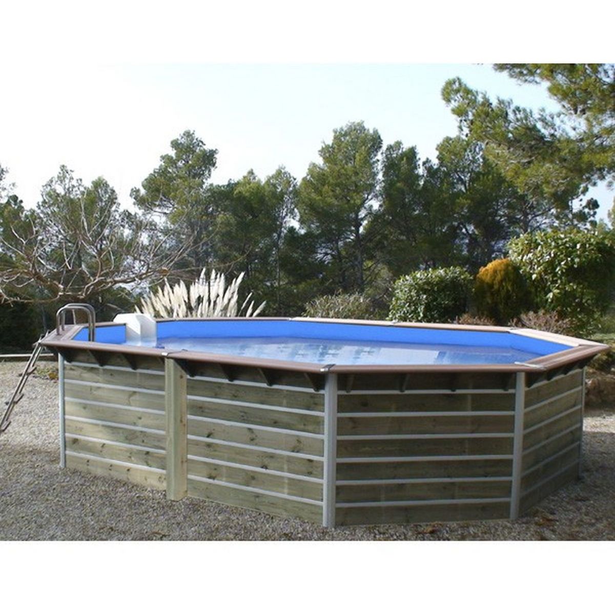WATERCLIP Piscine bois  hexagonale 574x414x111 LUCON