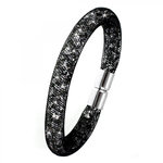 SC CRYSTAL Bracelet noir tube strass par SC Crystal
