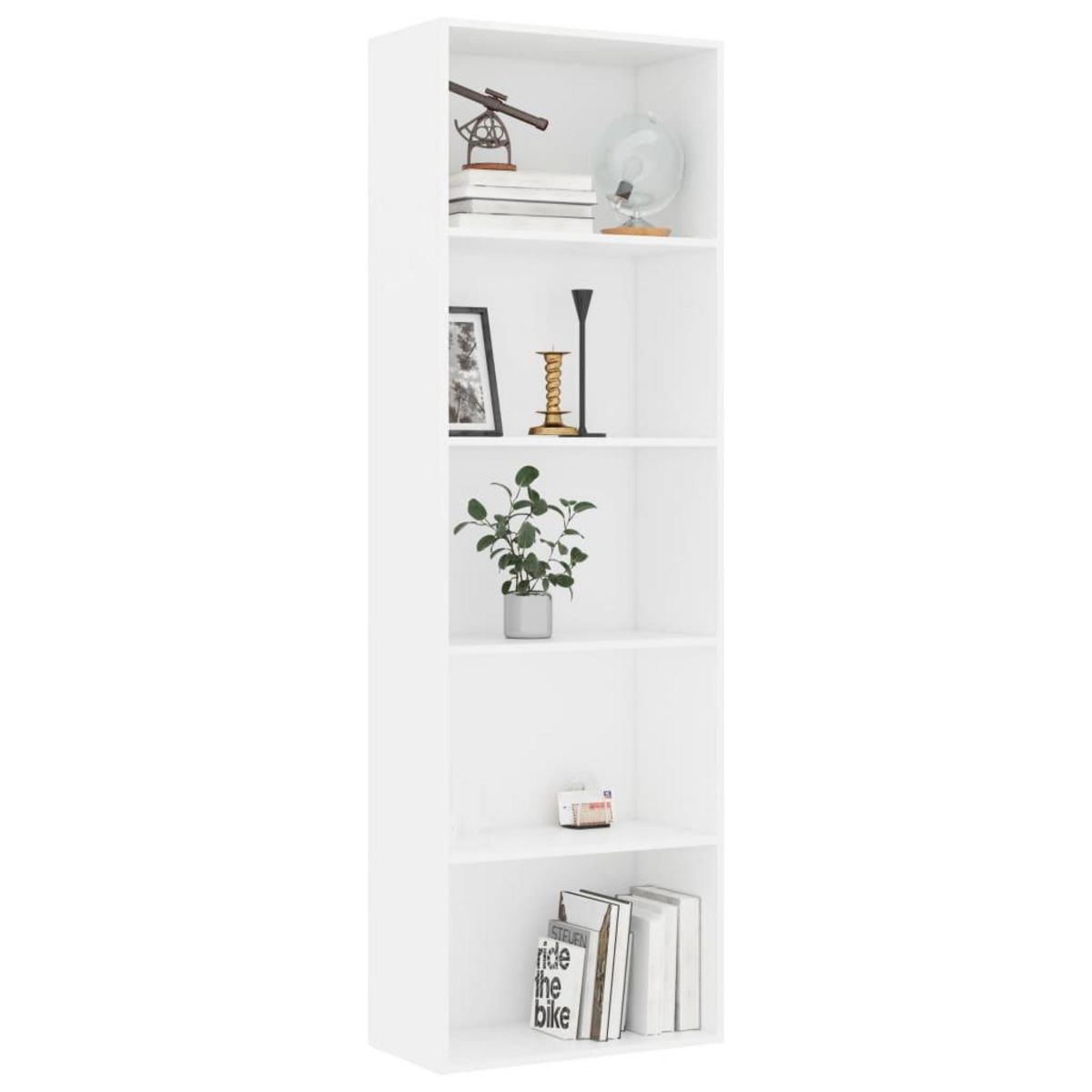 VIDAXL Bibliotheque a 5 niveaux Blanc 60x30x189 cm Bois d'ingenierie
