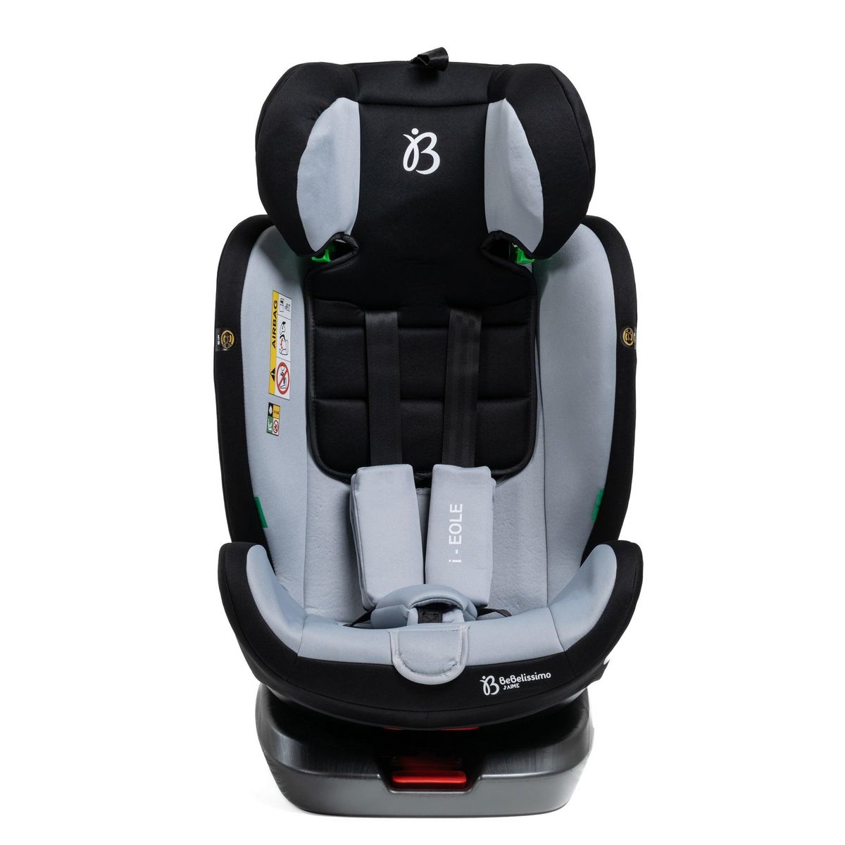 BEBELISSIMO BEBELISSIMO - Siège auto Isofix - pivotant 360 ° - groupe 0+/1/2/3 - (0-36kg) - i-EOLE - gris/noir