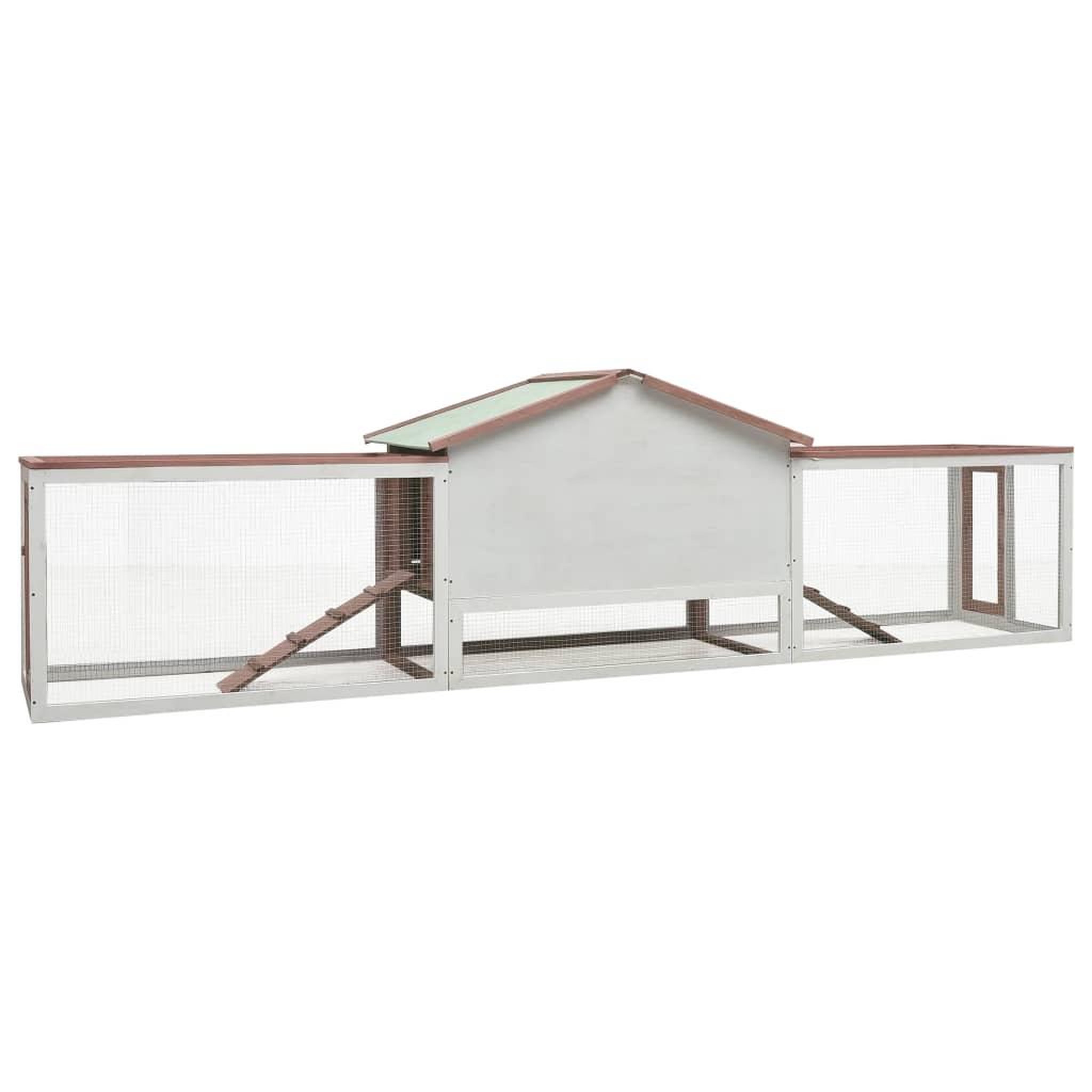 Voir la diapositive 4 : VIDAXL Clapier Moka 310x70x87 cm Pin massif et sapin