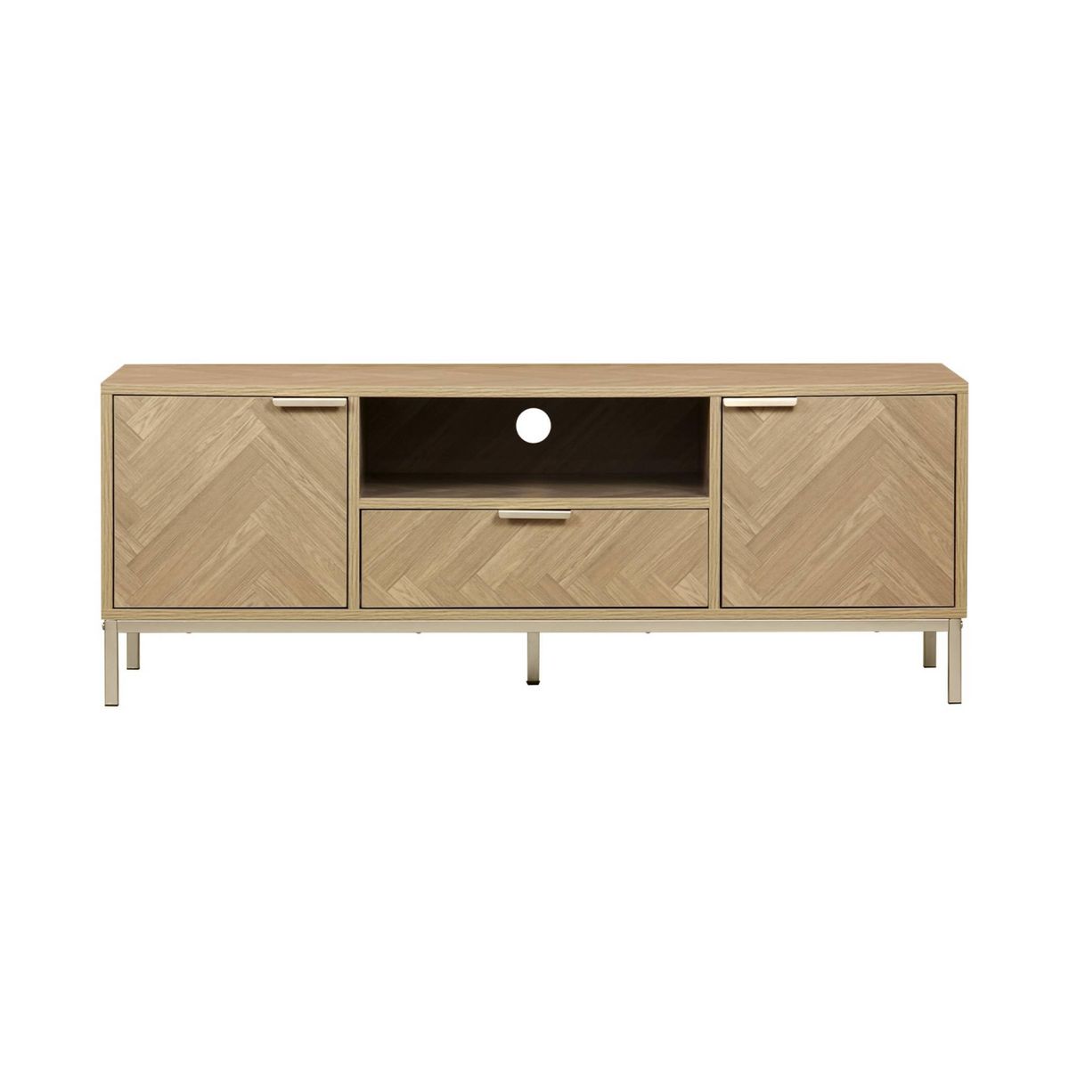 SWEEEK Meuble TV. Budapest. deux portes. 1 niche. deux étagères. 1 tiroir  L 120 x l 40 x H 45cm