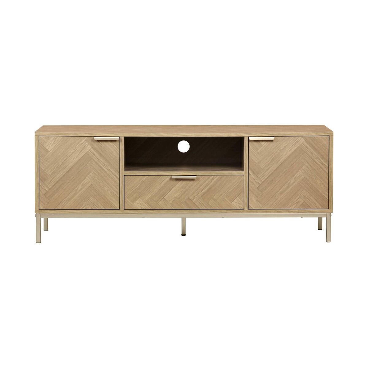 SWEEEK Meuble TV. Budapest. deux portes. 1 niche. deux étagères. 1 tiroir  L 120 x l 40 x H 45cm