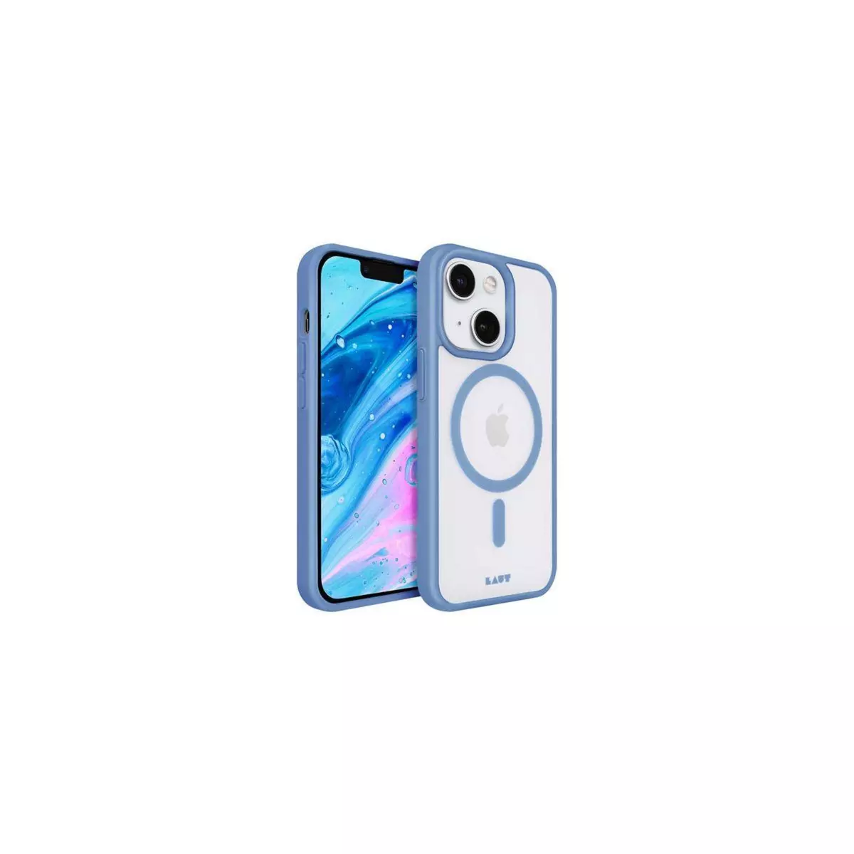 LAUT Coque iPhone 14 MagSafe transparent/bleu