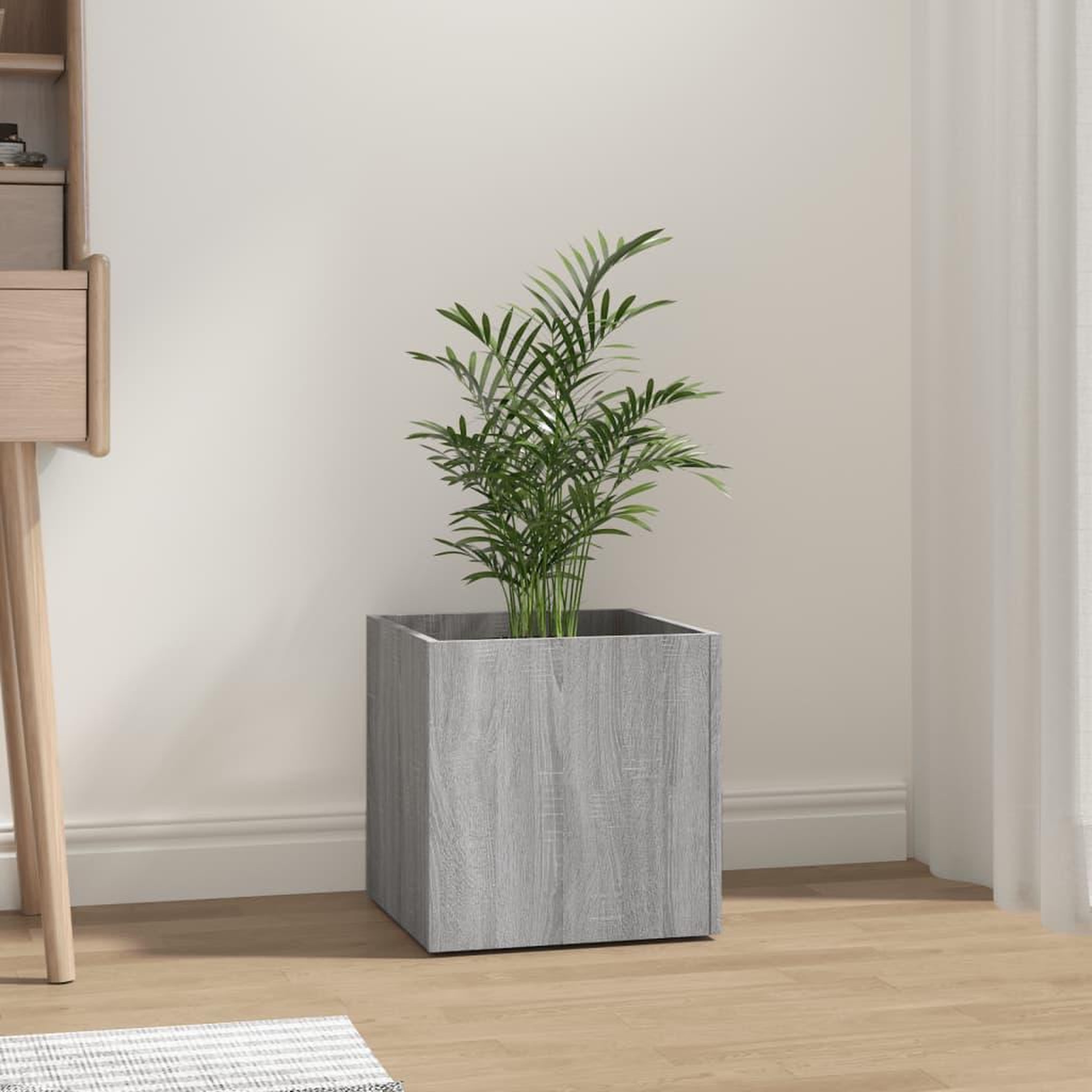 Voir la diapositive 3 : VIDAXL Jardiniere Sonoma gris 40x40x40 cm Bois d'ingenierie