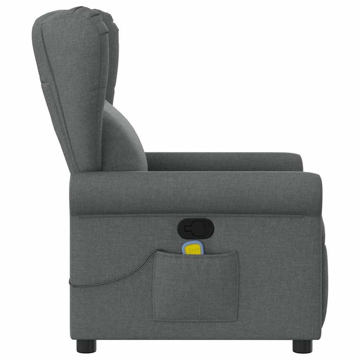 VIDAXL Fauteuil de massage inclinable Gris fonce Tissu