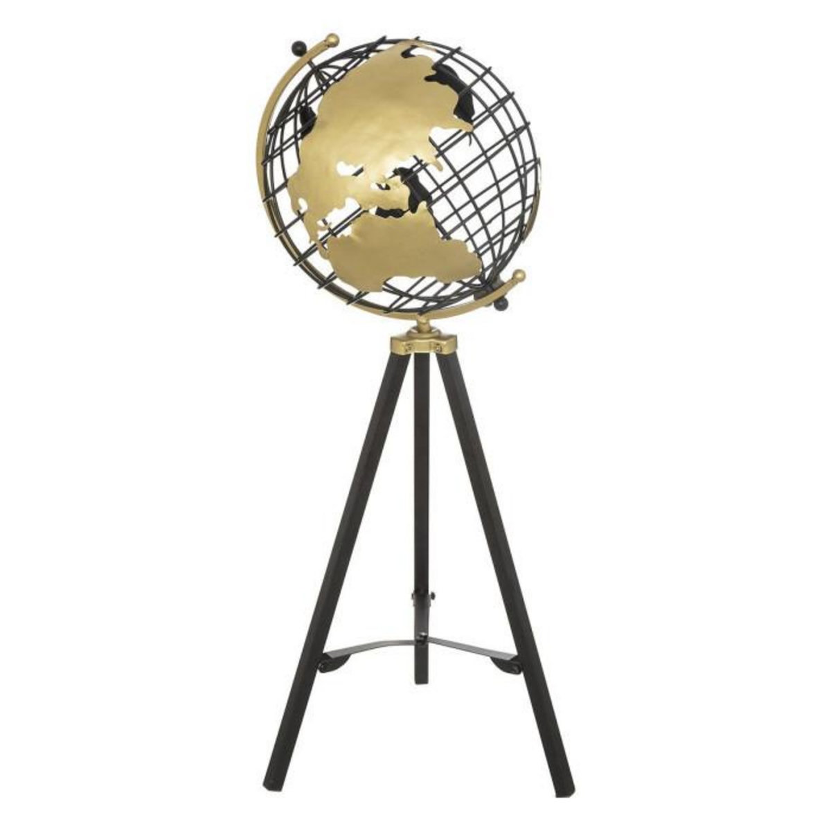 ATMOSPHERA Globe sur Pied en Métal  Ramon  70cm Noir & Or
