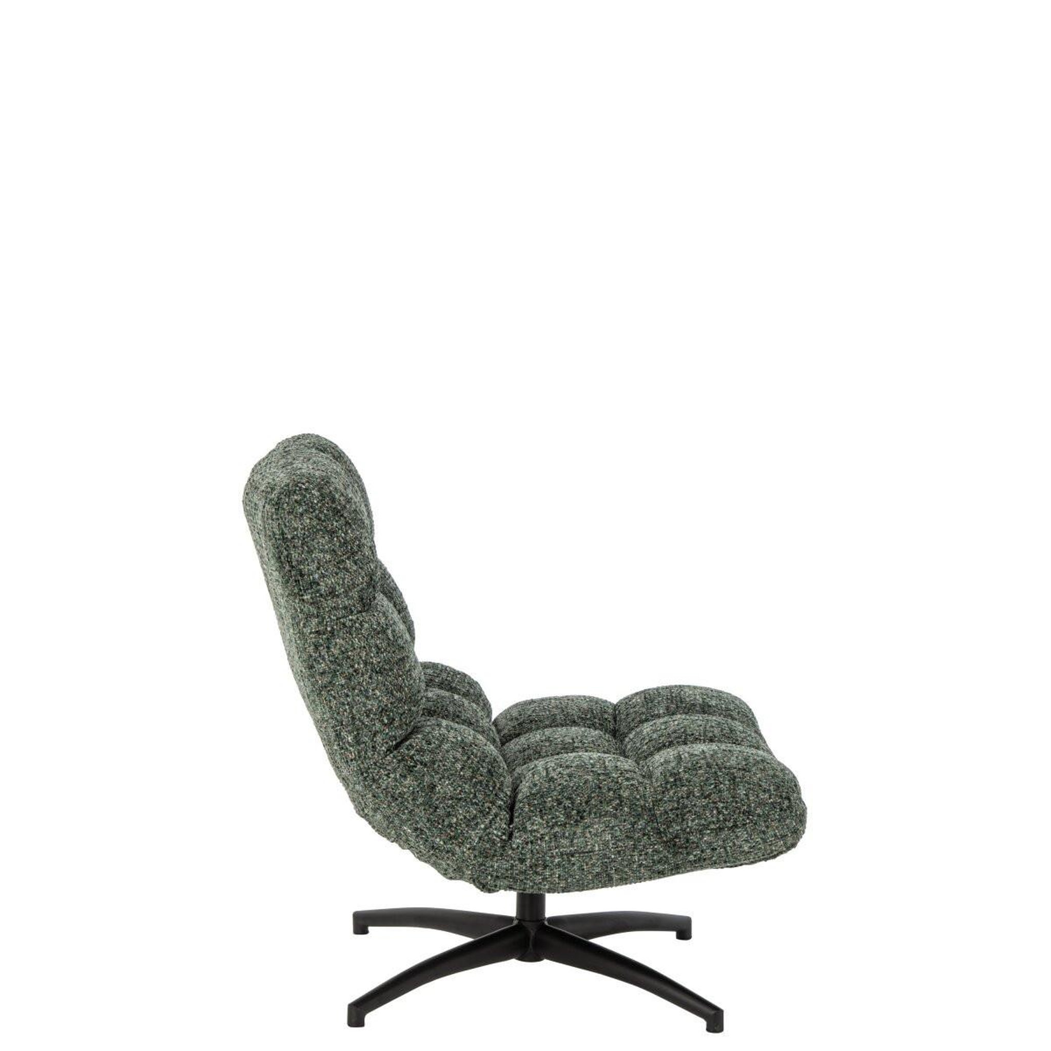 Voir la diapositive 3 : J-LINE Fauteuil Matelassé en Tissu  Corentin  95cm Vert