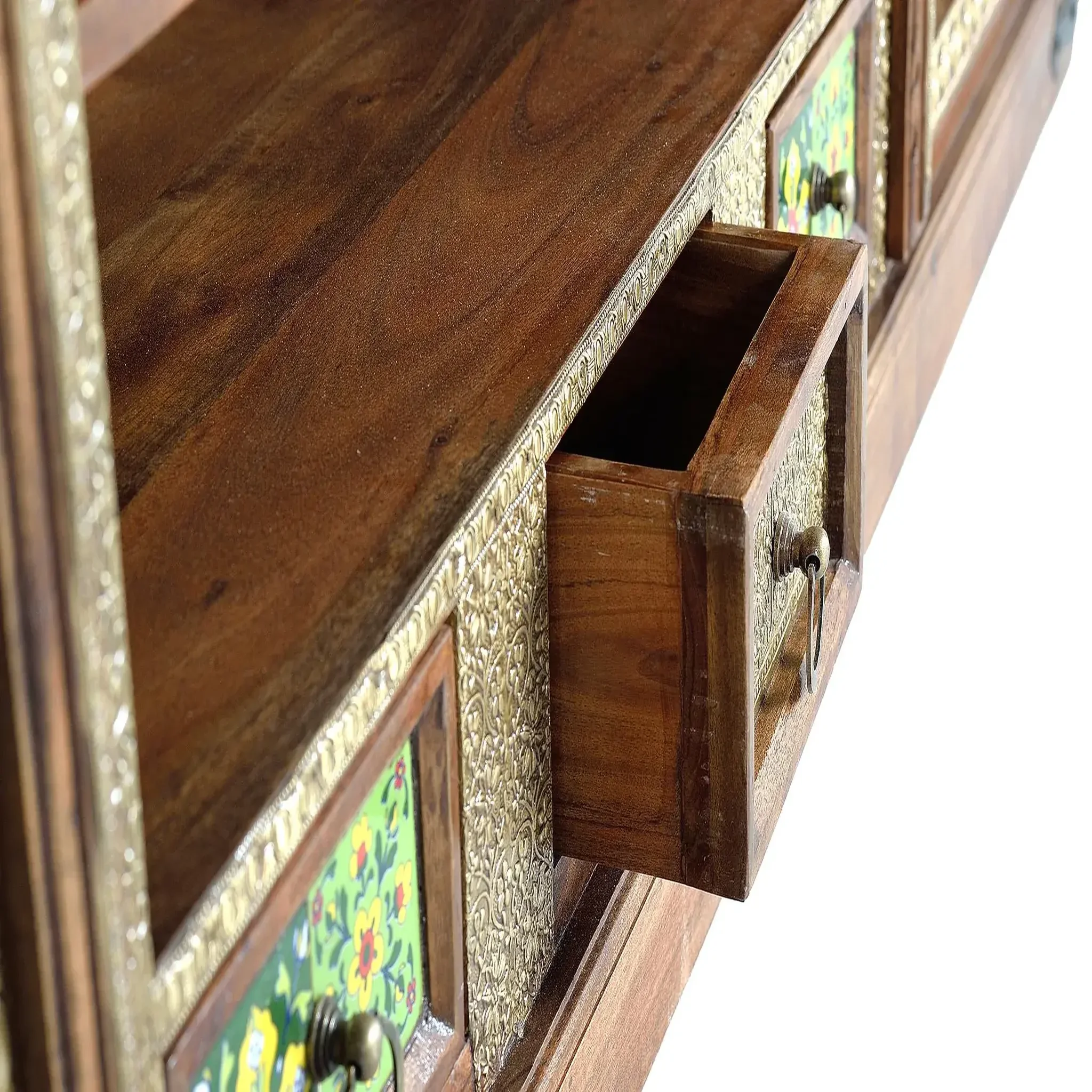 Voir la diapositive 3 : GINER Y COLOMER SL Meuble tv en bois d'acacia 180 cm style artisanal ethnique