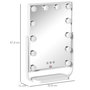Voir la diapositive 3 : HOMCOM Miroir maquillage Hollywood lumineux LED tactile - 3 modes éclairage, inclinable, adaptateur - métal blanc verre
