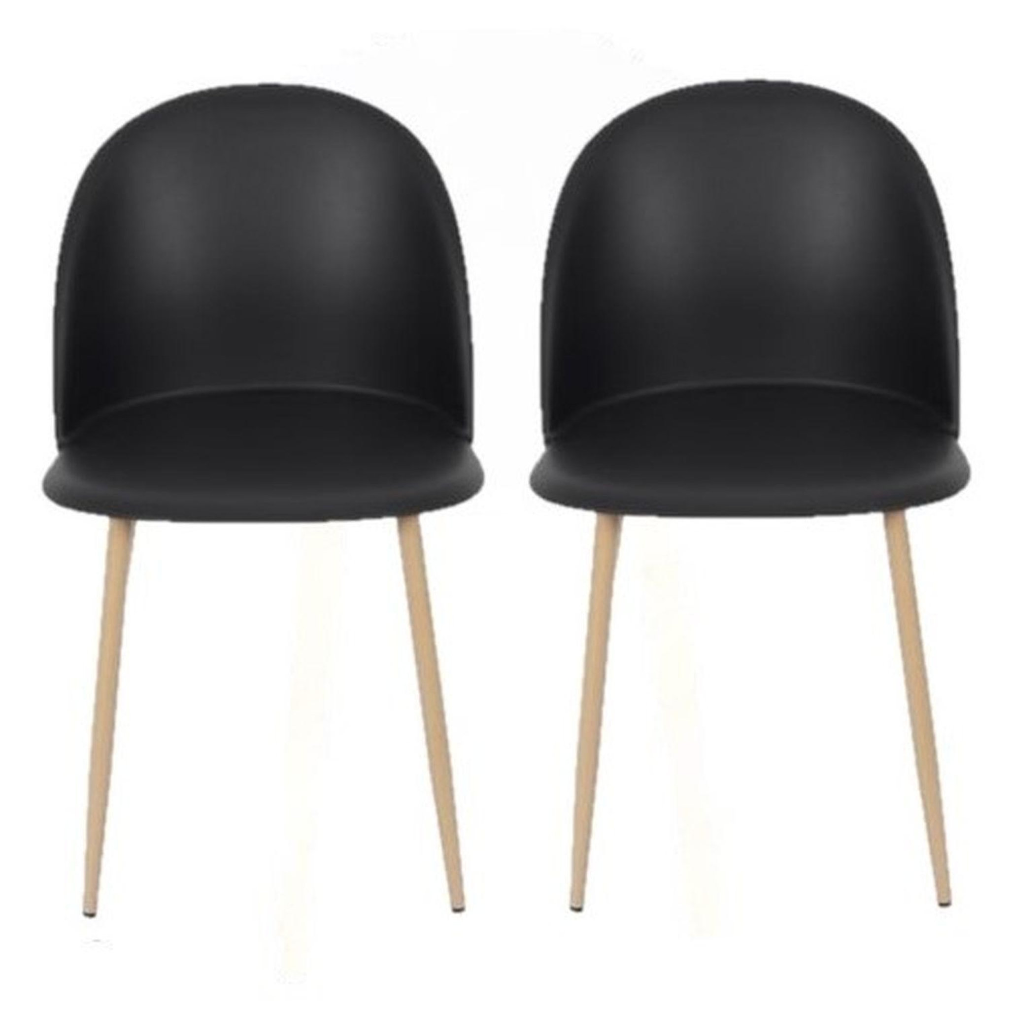 The Home Deco Factory Lot 2 Chaises Scandinave Bergen. Coloris disponibles : Jaune