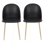 The Home Deco Factory Lot 2 Chaises Scandinave Bergen. Coloris disponibles : Jaune