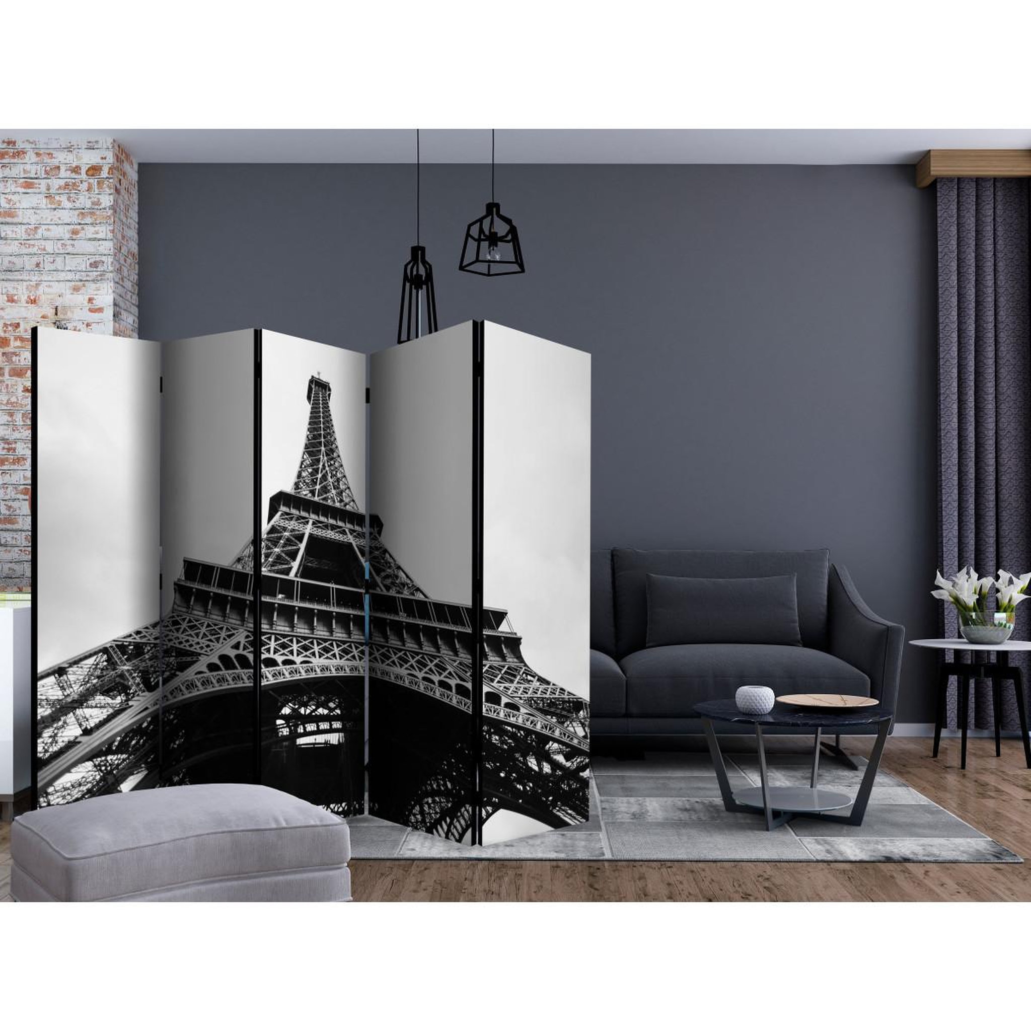 Voir la diapositive 2 : Paris Prix Paravent 5 volets  paris giant  172x225cm