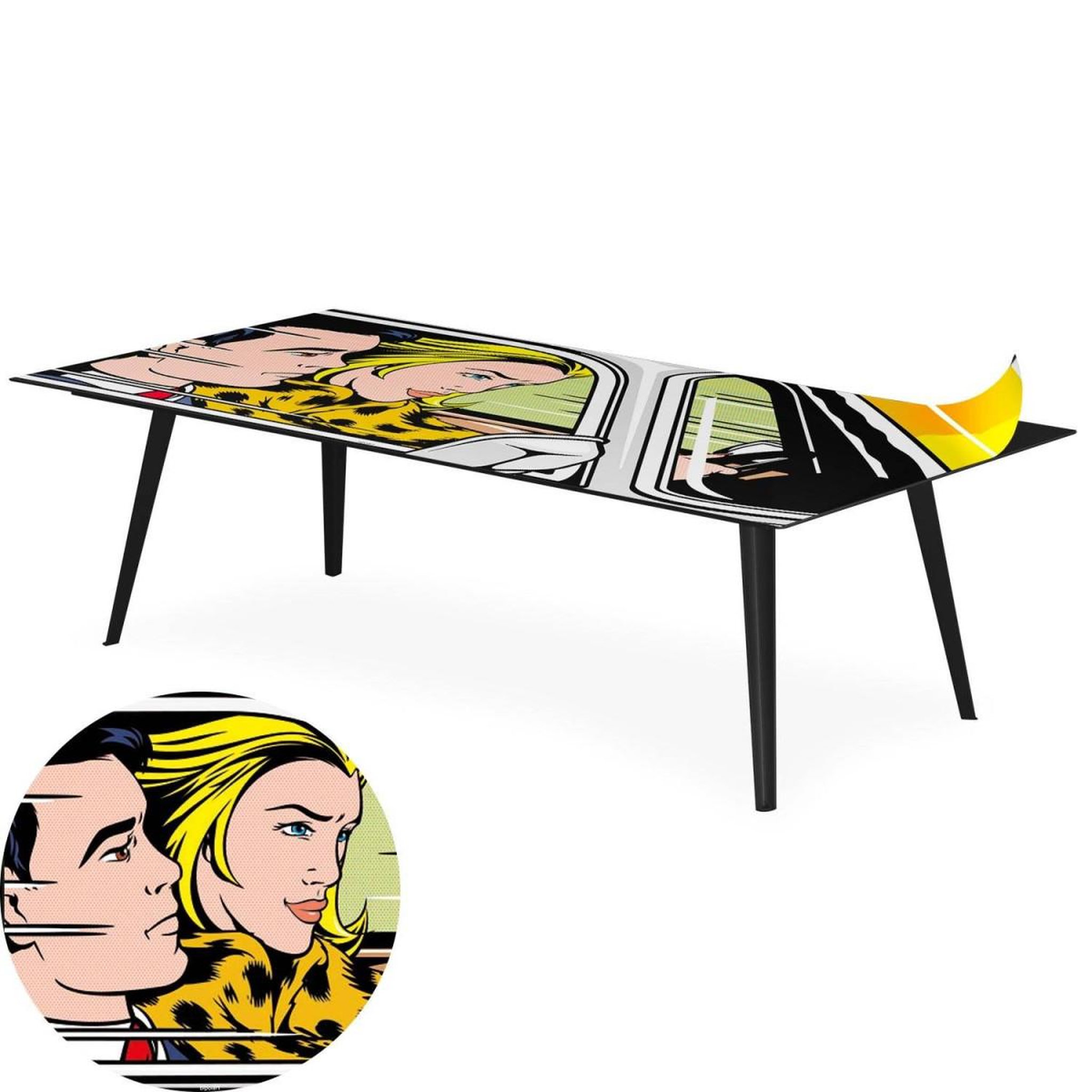 Voir la diapositive 3 : Paris Prix Table basse 1 cover  fast car  120cm noir