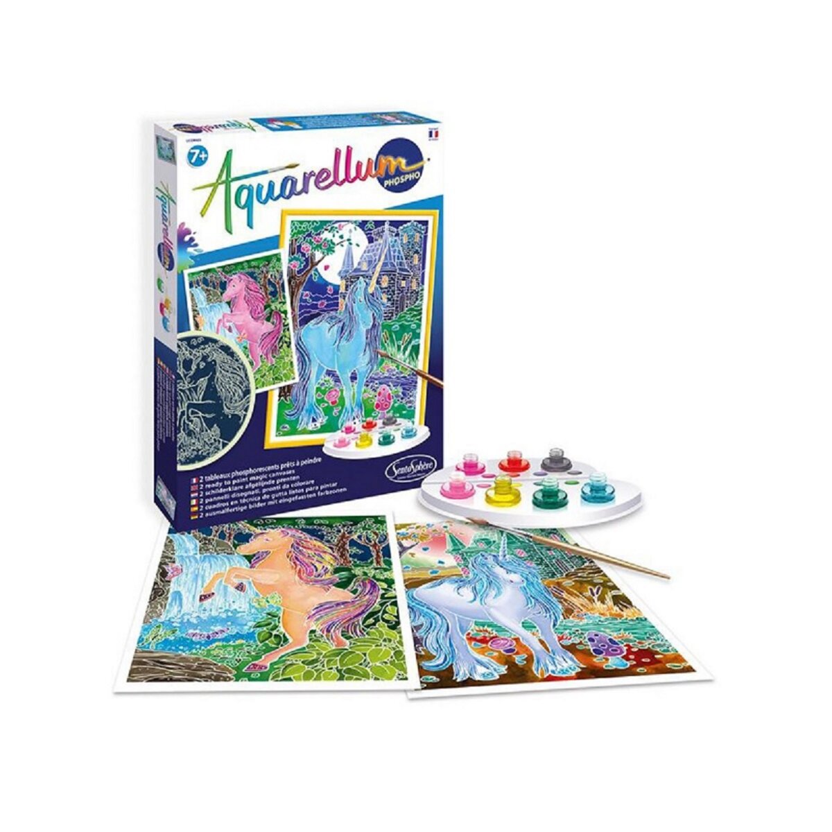 Sentosphère Coffret aquarellum phosphorescent "licornes"