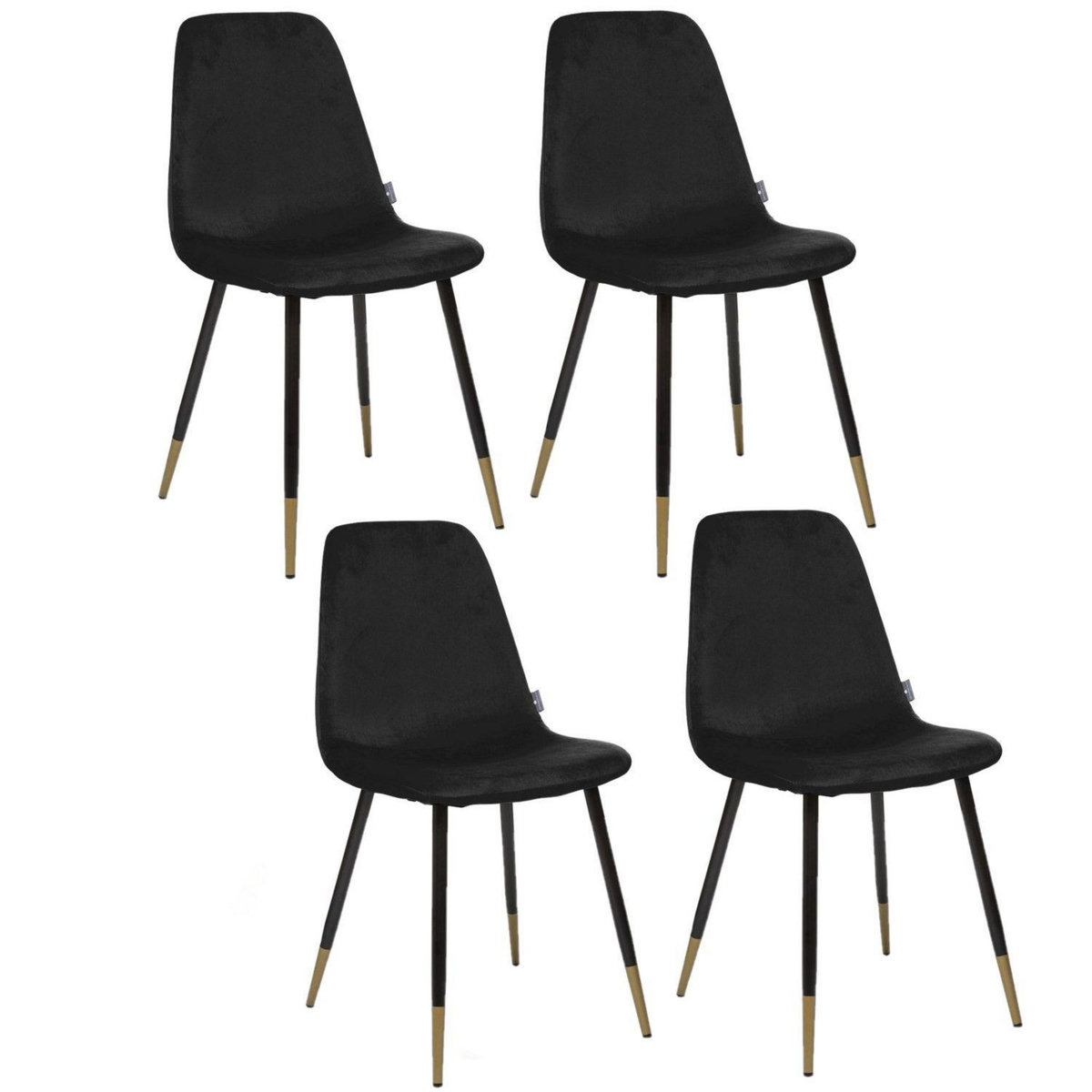 ATMOSPHERA Lot de 4 Chaises design velours Tyka