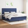 Voir la diapositive 1 : VIDAXL Sommier a lattes de lit avec matelas Bleu 200x200 cm Tissu