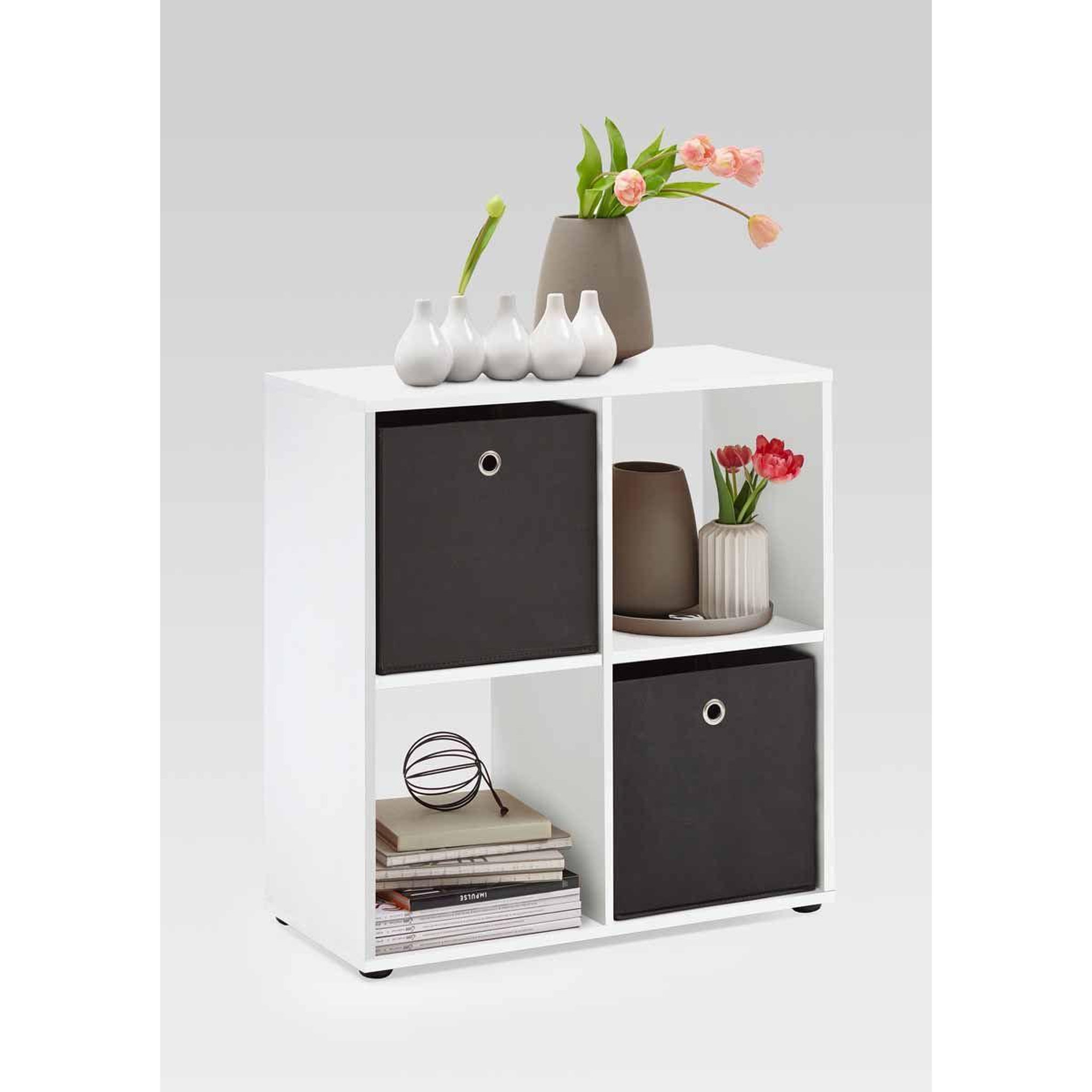 Voir la diapositive 3 : Paris Prix Étagère 4 cases design  gaman  70cm blanc
