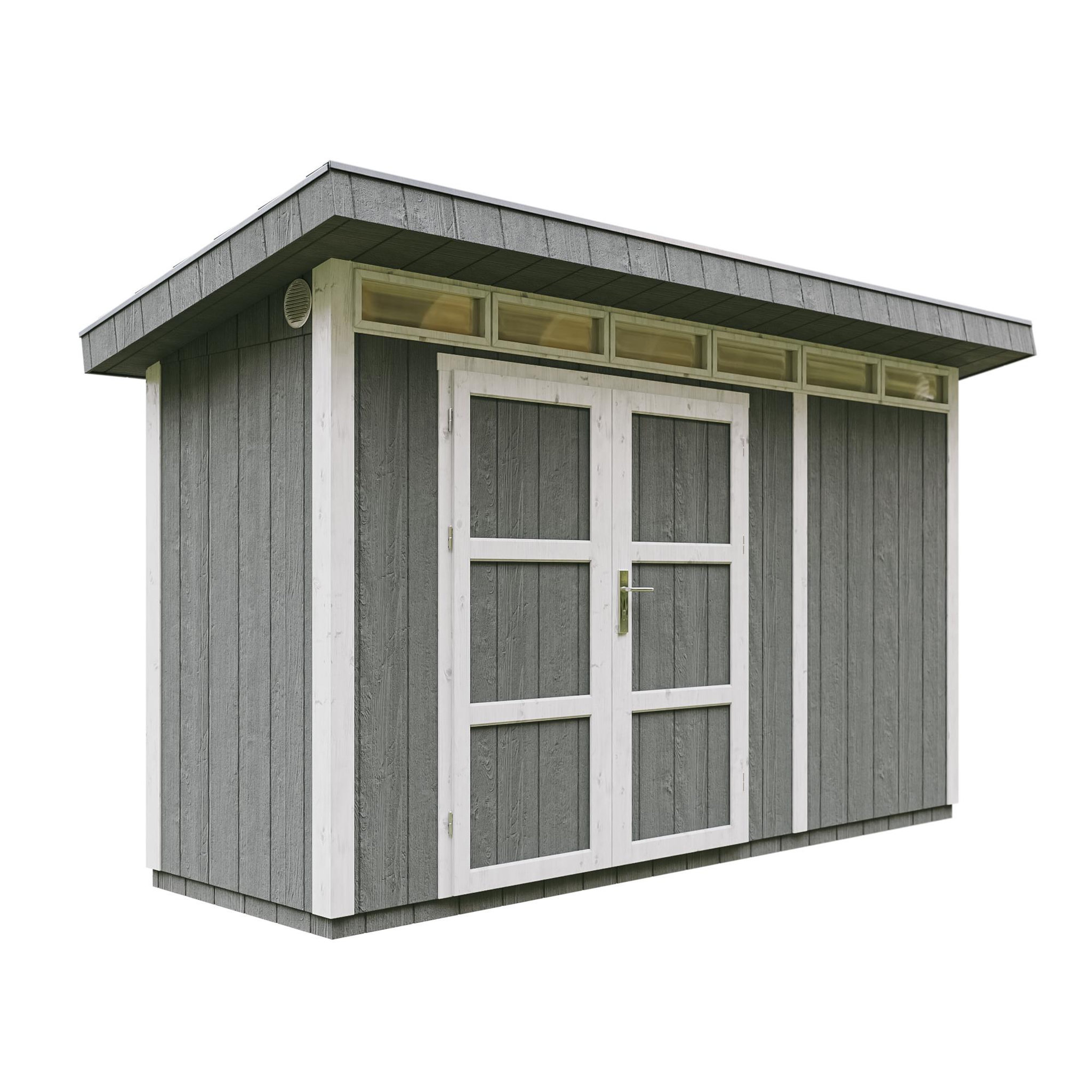Voir la diapositive 1 : TIMBELA Abri de Jardin Qualité Premium 4m²L161xL412xH239cm avec sol, bardeaux bitumineux M902A