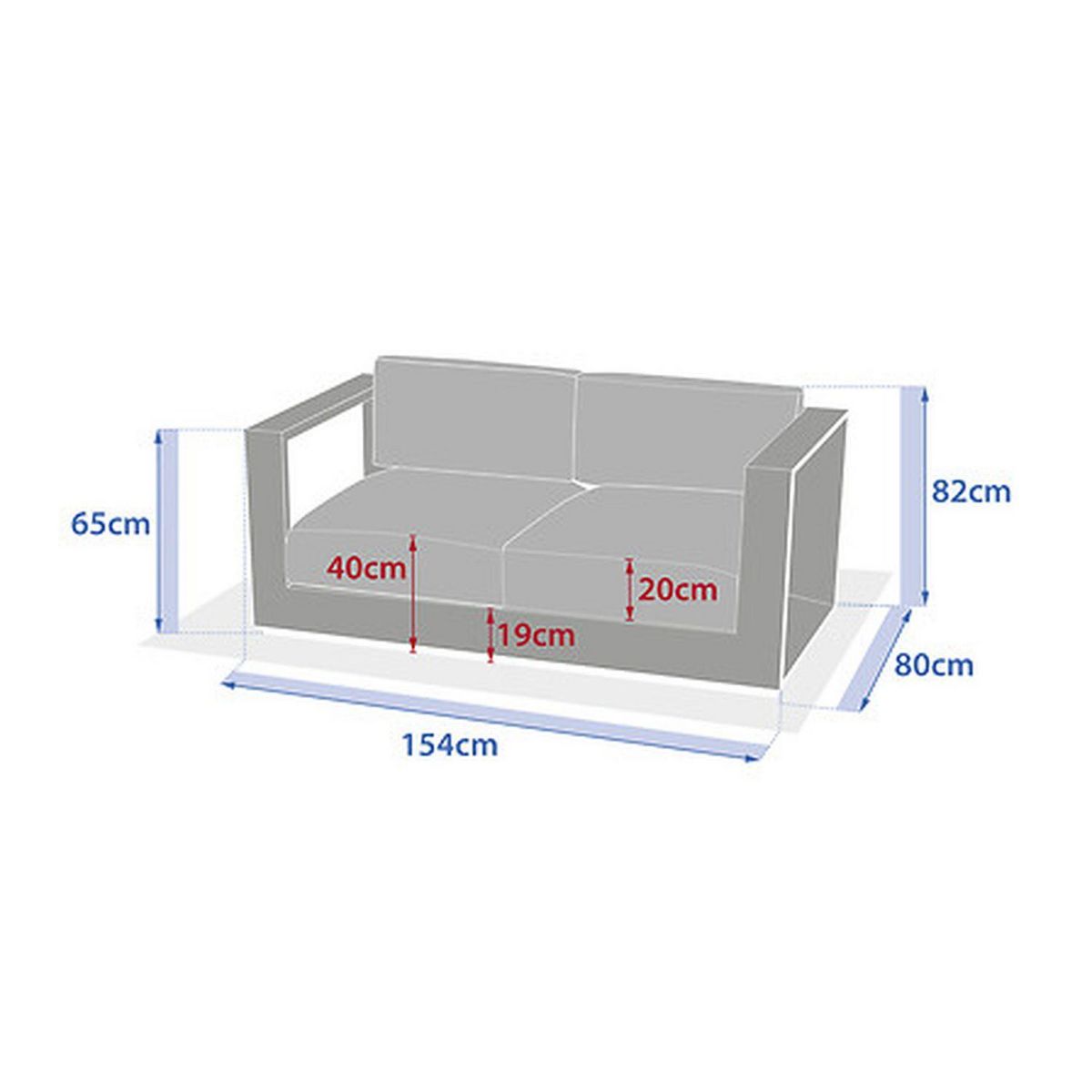 HESPERIDE Canapé de jardin en aluminium 2 places ALLURE - Avoine et beige zebrano