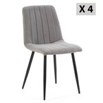 VS VENTA-STOCK Pack 4 chaises Sagi recouvertes de tissu gris