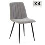 Voir la diapositive 1 : VS VENTA-STOCK Pack 4 chaises Sagi recouvertes de tissu gris
