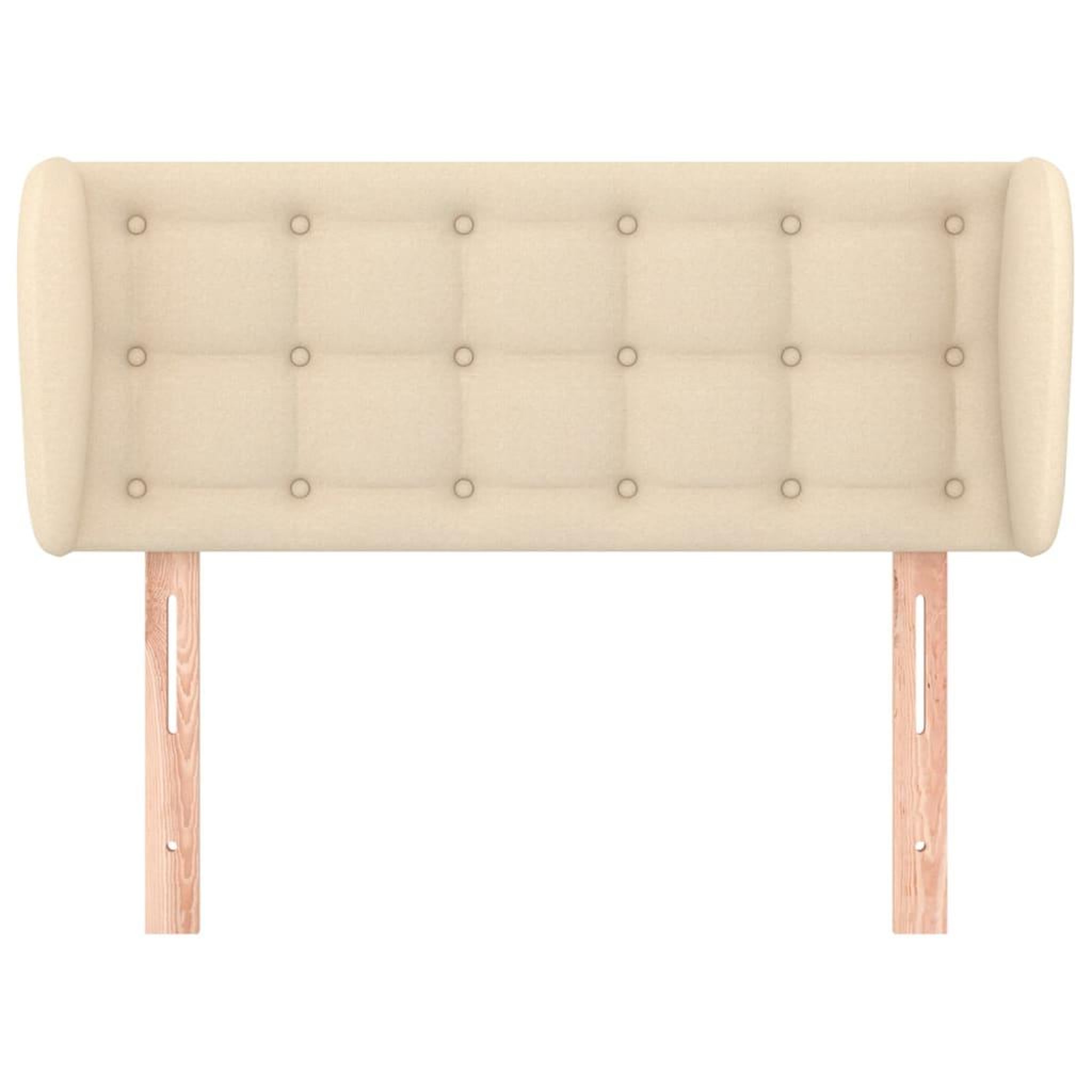 Voir la diapositive 3 : VIDAXL Tete de lit avec oreilles Creme 93x23x78/88 cm Tissu
