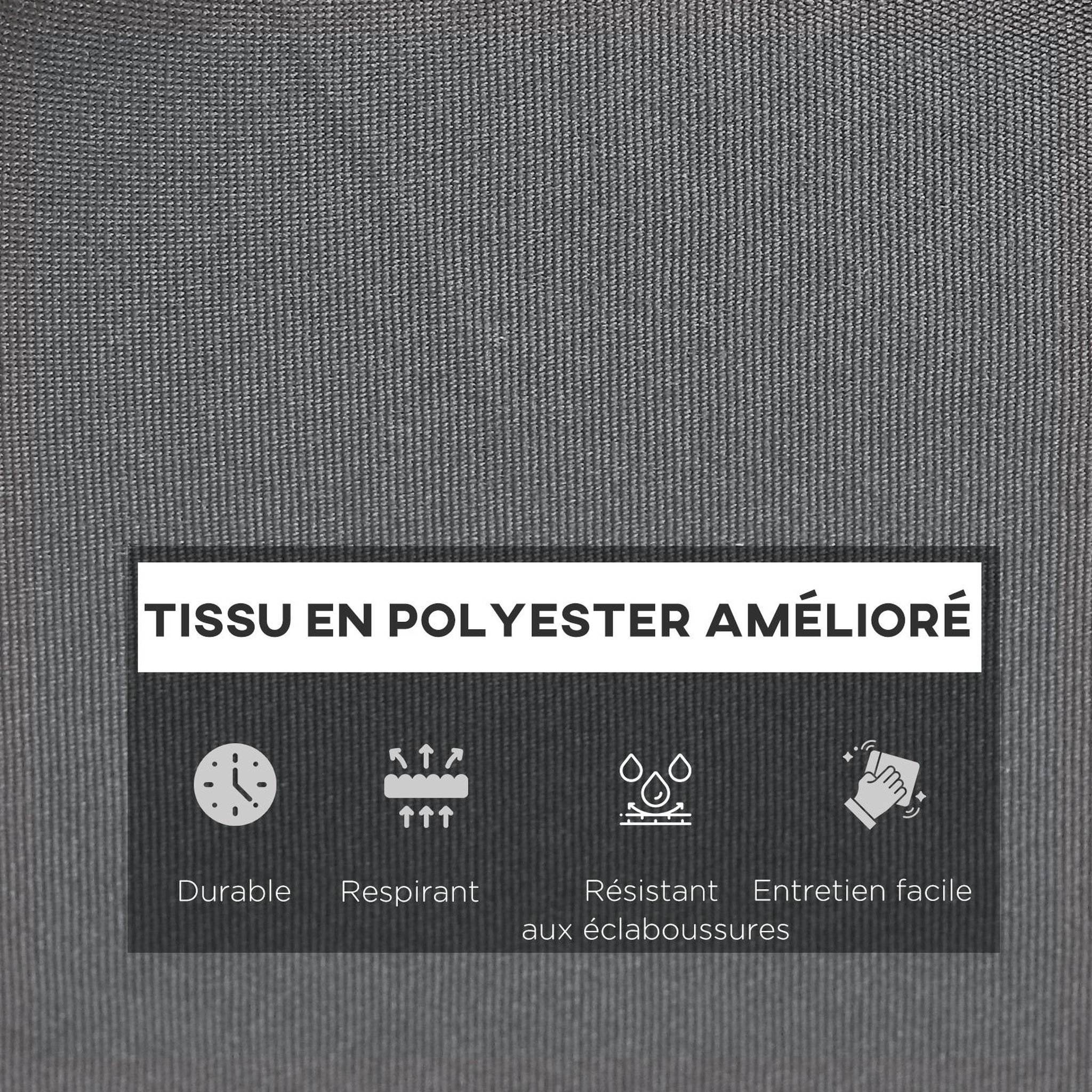 Voir la diapositive 4 : OUTSUNNY Matelas bain de soleil - matelas de transat - coussin de chaise longue - tissu gris foncé