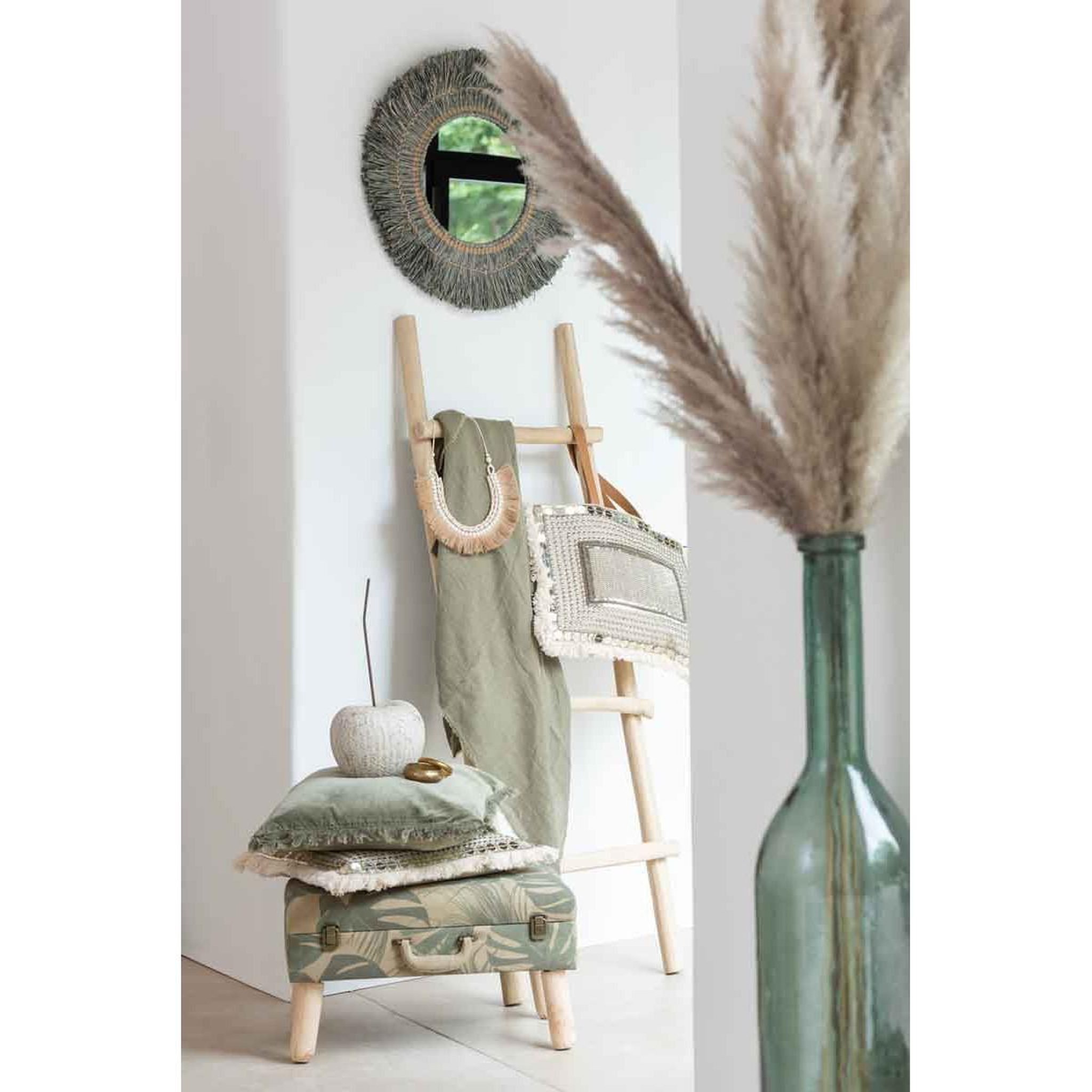 Voir la diapositive 3 : J-LINE Vase design en verre  carafe  101cm vert