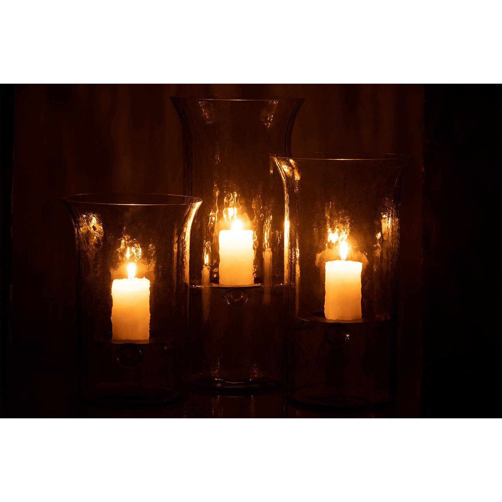 Voir la diapositive 6 : J-LINE Bougeoir en verre  flou  26cm transparent