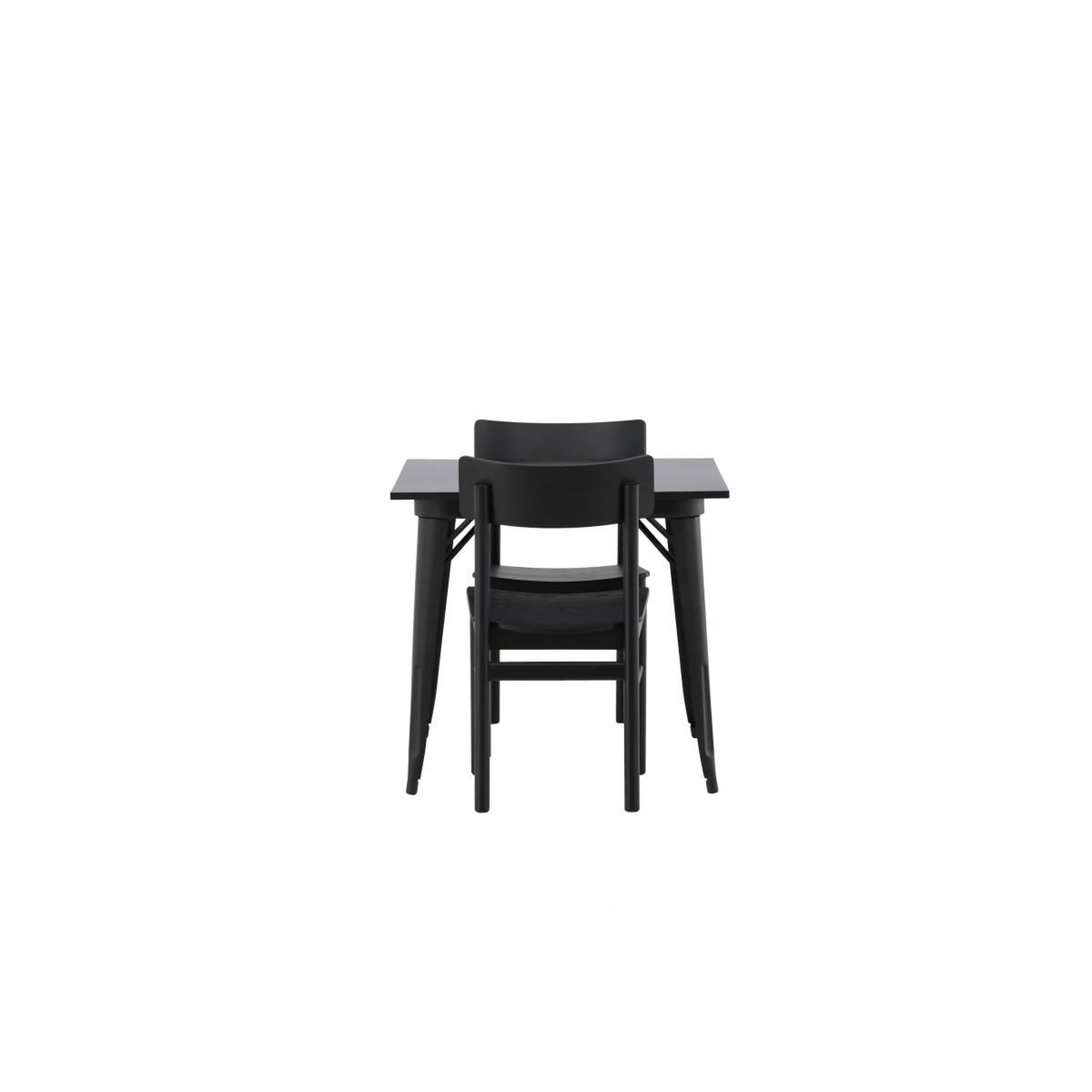 Voir la diapositive 3 : Paris Prix Ensemble table à manger & 2 chaises  tempe & montros  80cm noir