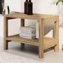 Voir la diapositive 1 : VIDAXL Table d'appoint de salle de bain 60x30x45cm bois de teck solide