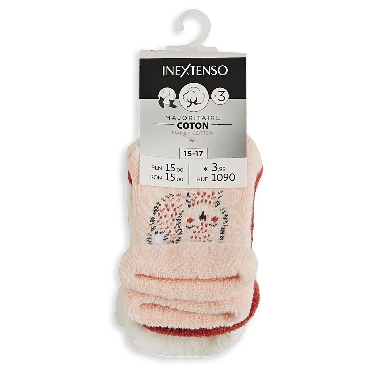 INEXTENSO Lot de 3 paires de chaussettes de naissance bébé fille